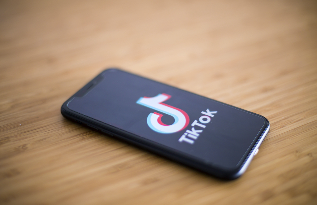TikTok's logo on an iPhone.