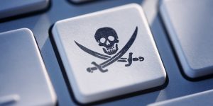 Pirate button on computer keyboard.