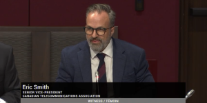 Telecom industry players look to Senate for greater copper theft prevention  Canadian Telecommunications Association (CTA) senior vice-president Eric Smith appears during the Senate standing committee on transport and communications meeting on Dec. 11, 2024 (screenshot via ParlVU).