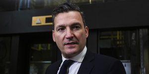 Federal Minister of Artificial Intelligence and Digital Innovation Evan Solomon speaks with reporters before the Liberal cabinet meeting in West Block on June 10, 2025.