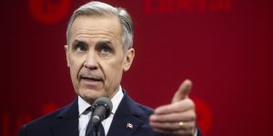 Canadian Prime Minister Mark Carney speaks at an event.