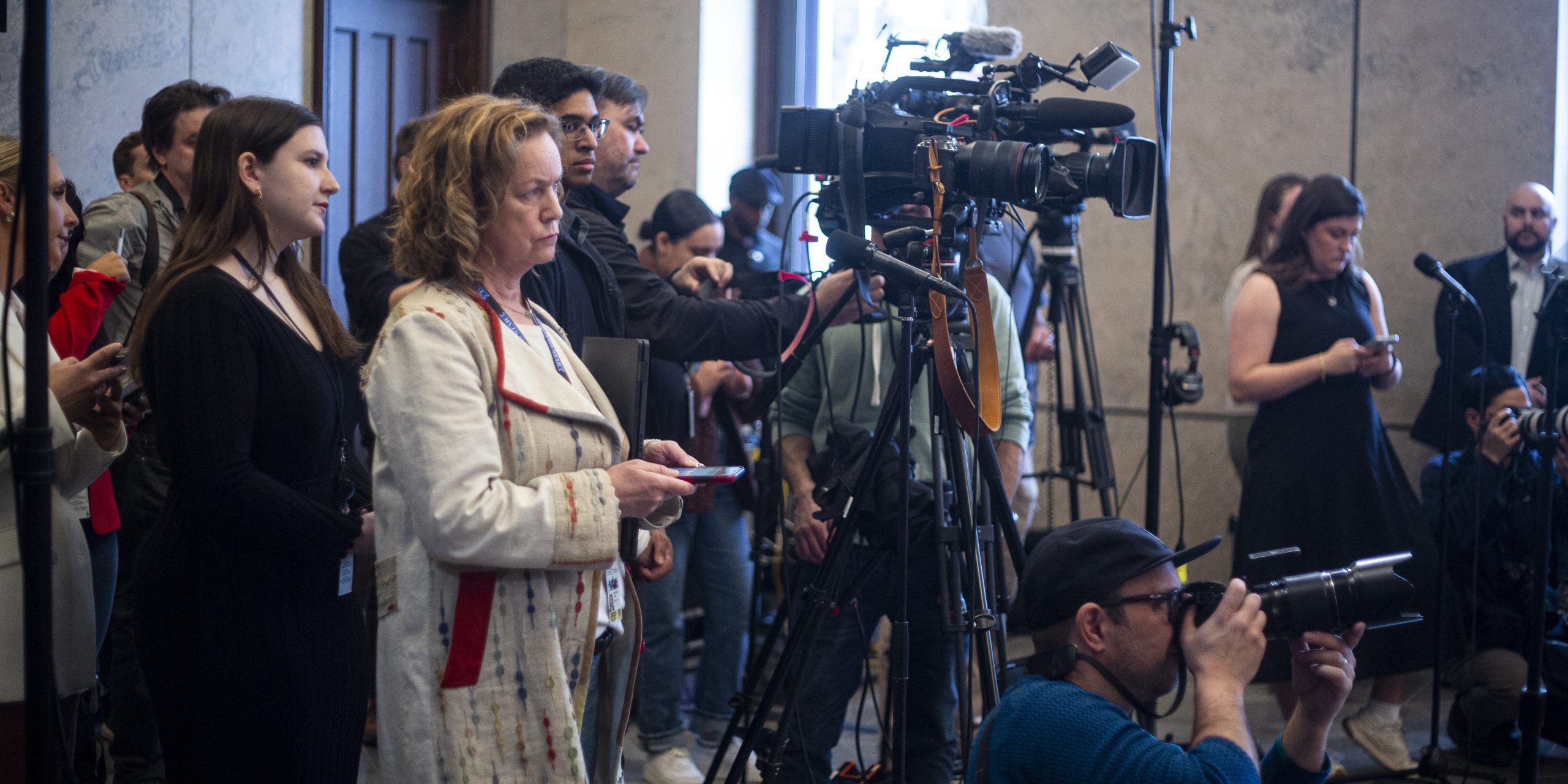 Candidates ‘unchallenged’ and ‘uncovered’ in federal election as a fallout of dying local media: report Prime Minister Mark Carney holds a press conference on Parliament Hill on April 3, 2025, in response to President Donald Trump’s tariff anouncement. The Hill Times photograph by Andrew Meade